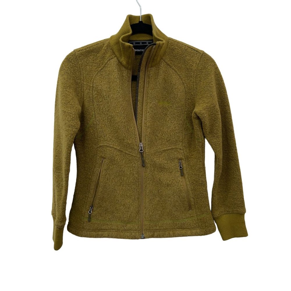 Marmot light brown full zip wool blend full zip jacket long sleeve Size: M - Picture 1 of 9